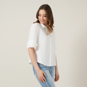 French Connection Flutter Sleeve Shirt