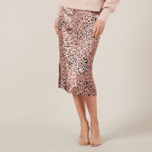 French Connection Animal Blush Slip Skirt