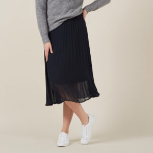 French Connection Navy Pleat Skirt