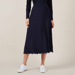 French Connection Chevron Pleated Skirt
