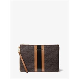 MICHAEL Michael Kors Large Logo Stripe Zip Pouch