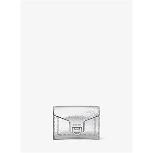 MICHAEL Michael Kors Manhattan Small Crackled Metallic Leather Wallet