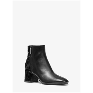 MICHAEL Michael Kors Alane Leather And Crocodile-Embossed Ankle Boot