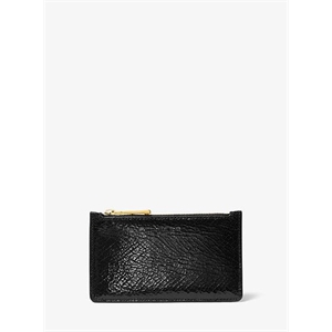 Michael Kors Collection Small Crackled Metallic Leather Card Case