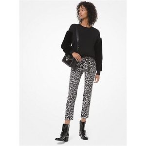 MICHAEL Michael Kors Cotton-Terry Faux-Fur Sleeve Sweatshirt