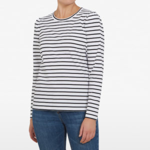 French Connection Stripe Puff Sleeve Tee