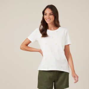 French Connection Palm Foil Tee