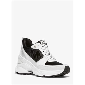 MICHAEL Michael Kors Mickey Satin And Leather Trainer