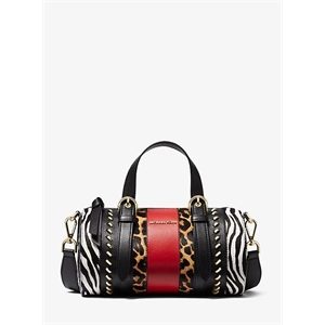 MICHAEL Michael Kors Stanton Medium Animal-Print Calf Hair And Leather Barrel Bag