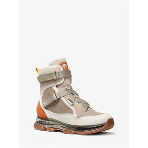 MICHAEL Michael Kors Kendra Leather And Canvas Lace-Up Boot