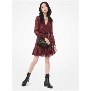 MICHAEL Michael Kors Plaid Ruffled Jacquard Mini Dress