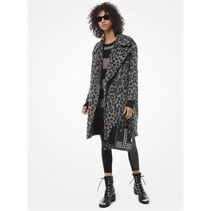 MICHAEL Michael Kors Leopard Jacquard Cocoon Coat