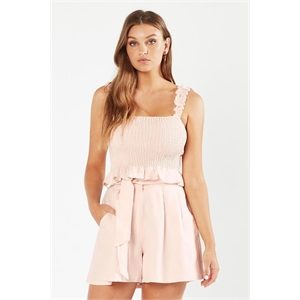 Tigerlily Apolline Shirred Frill Crop Top