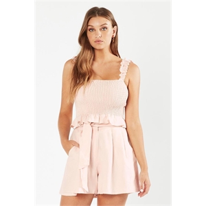 Tigerlily Apolline Shirred Frill Crop Top
