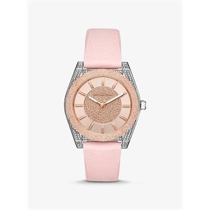 Michael Kors Channing Snake-Embossed Silicone And Rose Gold-Tone Watch
