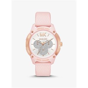 Michael Kors Ryder Embossed Silicone And Rose Gold-Tone Watch