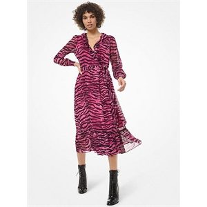 MICHAEL Michael Kors Tiger Chiffon Wrap Dress