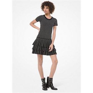 MICHAEL Michael Kors Dot Viscose-Blend Ruffled T-Shirt Dress