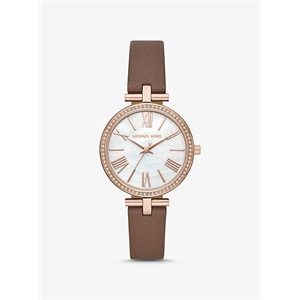Michael Kors Maci Rose Gold-Tone And Leather Watch
