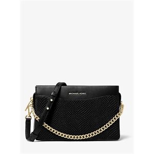 MICHAEL Michael Kors Jet Set Large Snake-Embossed Leather Chain Crossbody Bag