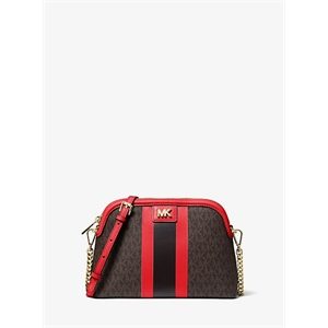 MICHAEL Michael Kors Large Logo Stripe Dome Crossbody Bag