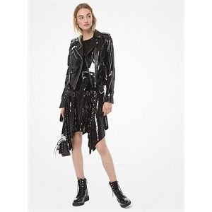 MICHAEL Michael Kors Patent Leather Moto Jacket