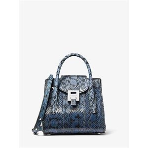 Michael Kors Bancroft Mini Two-Tone Snakeskin Satchel
