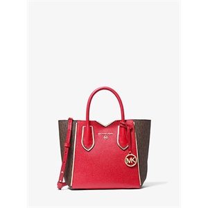 MICHAEL Michael Kors Mae Small Pebbled Leather And Logo Messenger Bag