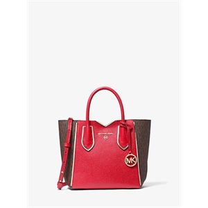 MICHAEL Michael Kors Mae Small Pebbled Leather And Logo Messenger Bag