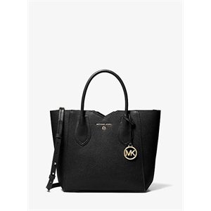 MICHAEL Michael Kors Mae Medium Pebbled Leather Messenger Bag