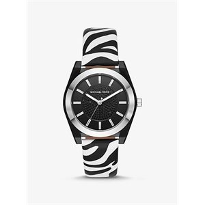Michael Kors Channing Zebra-Print Leather Watch
