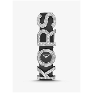 Michael Kors Pave Kors-Embellished Leather Watch