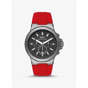 Michael Kors Oversized Dylan Gunmetal-Tone And Silicone Watch