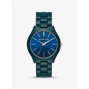 Michael Kors Slim Runway Teal Coated Watch