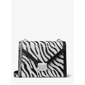 MICHAEL Michael Kors Whitney Large Zebra Sequined Convertible Shoulder Bag