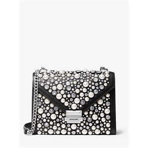 MICHAEL Michael Kors Whitney Large Embellished Leather Convertible Shoulder Bag