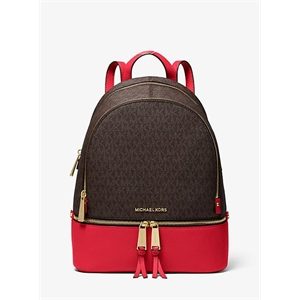 MICHAEL Michael Kors Rhea Medium Logo And Pebbled Leather Backpack