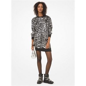 MICHAEL Michael Kors Zebra Sequined Sweater Dress