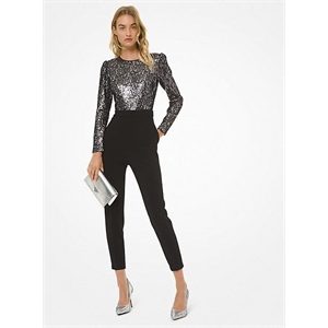 MICHAEL Michael Kors Sequined Lace Tuxedo Jumpsuit