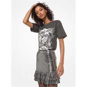 MICHAEL Michael Kors Mirror Dot Jersey Tiered Ruffle Skirt