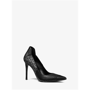 MICHAEL Michael Kors Uma Leather And Logo Cap-Toe Pump