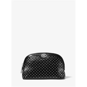 Michael Kors Collection Monogramme Studded Leather Travel Pouch