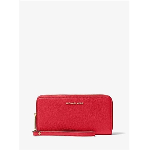 MICHAEL Michael Kors Jet Set Pebbled Leather Double-Zip Continental Wristlet