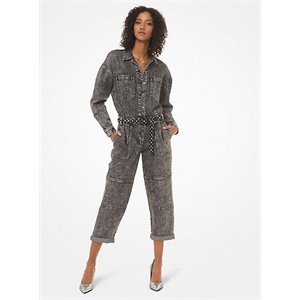 MICHAEL Michael Kors Acid-Wash Denim Jumpsuit
