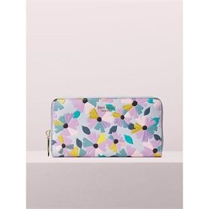 Kate Spade Spencer Glitter Wallflower Zip-Around Continental Wallet