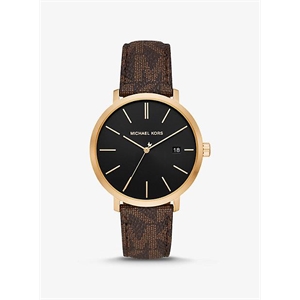 Michael Kors Blake Logo And Gold-Tone And Watch