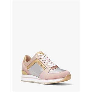 MICHAEL Michael Kors Billie Color-Block Metallic Snake-Embossed Leather Trainer