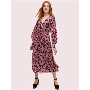 Kate Spade Floral Chiffon Midi Dress