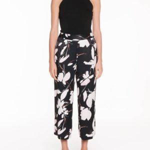 Veronika Maine Ladies Abstract Floral Culottes Black