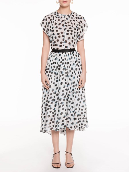 Veronika Maine Abstract Spot Midi Skirt Ivory